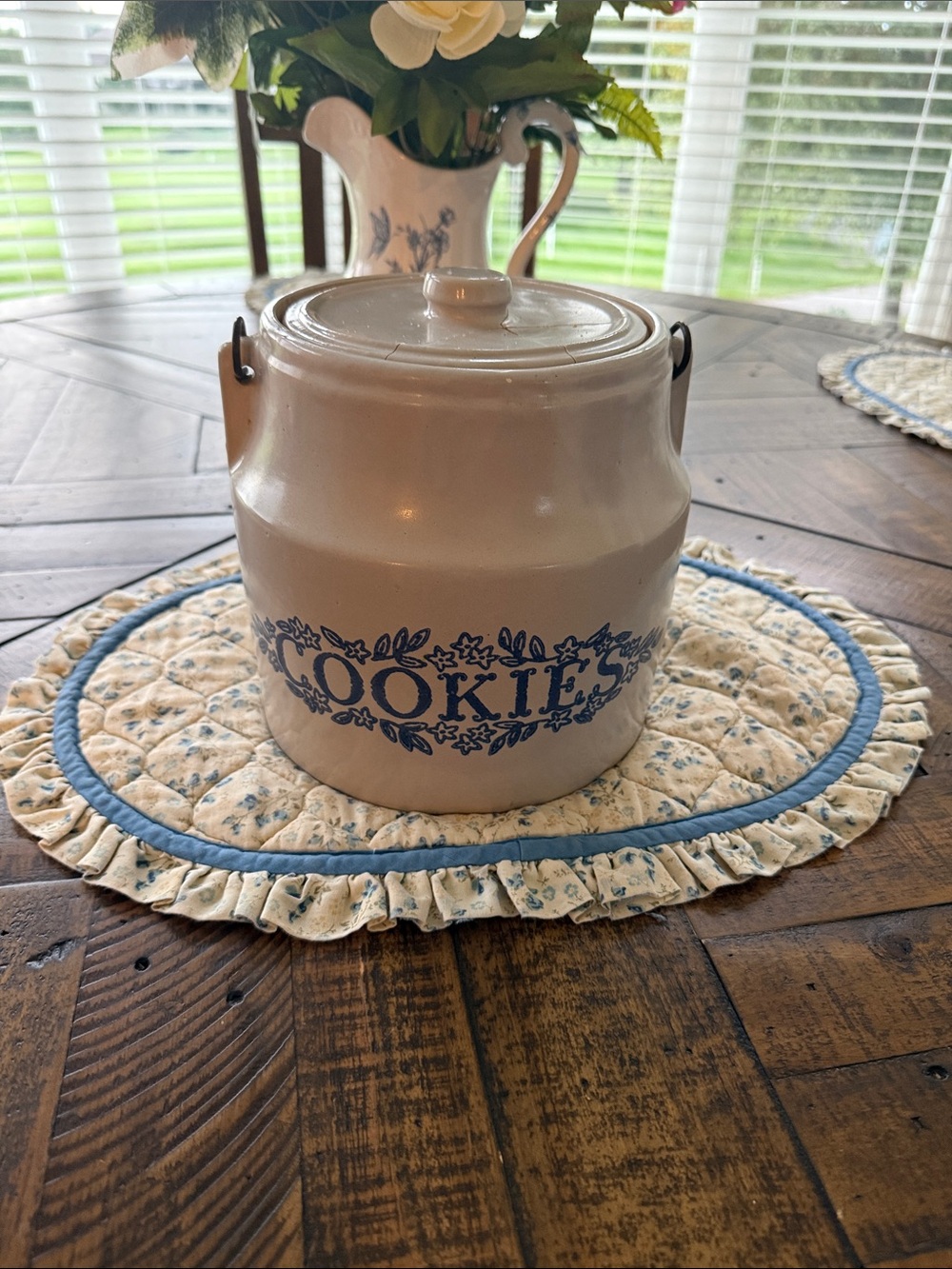 Vintage Farmhouse Crock Cookies Jar